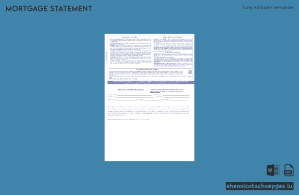 Synovus Bank-Hypothekenabrechnung (USA) im Word- und PDF-Format, 3 Seiten, Beispielvorschau
